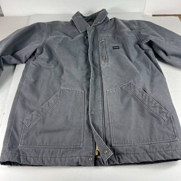 Walls Canvas Chore Jacket Extra Large Grey Faded Sherpa Lined Full Zip Work Wear - Picture 4 of 13